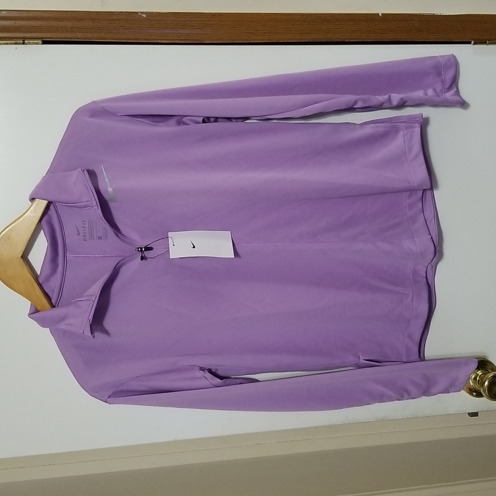 Nike Dri-Fit Half Zip Long Sleeve  Running Shirt Violet Shock Girls Sz XL NWT